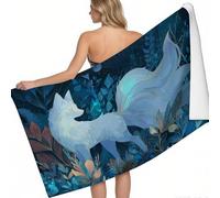 Microfibre Beach Towels for Adults Women Men Nine-tailed fox Lightweight Quick Dry Sand Free Travel Towel Anime style Printed for Swim Sports 140 x 70 cm