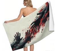 Microfibre Beach Towels Red paint on the arm Extra Large 160 x 80 cm Horror theme Printed Sand Free Quick Dry Travel Swim Pool Yoga Camping Towels for Adults and Kids