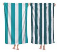 Microfibre Beach Towels Stripe Large Beach Towel for Adults 70x140cm 2 Pack, Compact Thin Quick Dry Towel, Lightweight Swim Pool Yoga Towels, Decor Gifts for Adults Kids, Beaches Accessories M-877