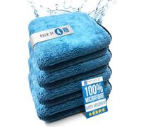 Microfibre Car Drying Towel Thick, Super Absorbent, Lint Free 40cm x 40cm Microfiber Cloth Car - Perfect Addition to your Auto Washing, Drying, Detailing and Polishing (Pack of 4)