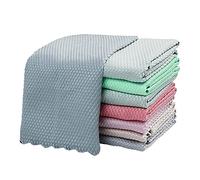 Microfibre Cleaning Cloth,10 Pack Multi-Purpose Fish Scale Cleaning Cloths-Reusable Absorbent Cleaning Nanoscale Cloth Lint Free Polishing Microfibre Dish Cleaning Cloth for Home,Kitchen,30 x 40 CM