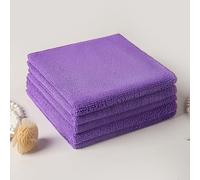 Microfibre Cleaning Cloth Wipes Multipurpose Reusable Dish Cloths Super Soft Quick Dry Cleaning Towels Rags for Housekeeping Kitchen Car Motorbike Windows (Purple, 30x30cm)