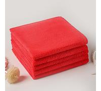 Microfibre Cleaning Cloth Wipes Multipurpose Reusable Dish Cloths Super Soft Quick Dry Cleaning Towels Rags for Housekeeping Kitchen Car Motorbike Windows (Red, 30x30cm)