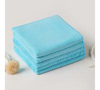 Microfibre Cleaning Cloth Wipes Multipurpose Reusable Dish Cloths Super Soft Quick Dry Cleaning Towels Rags for Housekeeping Kitchen Car Motorbike Windows (Sky Blue, 30x30cm)