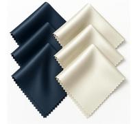 Microfibre Cleaning Cloths for Lens Pack of 6 Cleaning Glasses Cloth Eyeglasses Nano Fibre Cloth Screens and Lenses 15 x 18 cm in Navy Blue/Grey