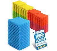 Microfibre Cloth Pack of 80 Microfiber Cleaning Cloths, Super Absorbent, Very Soft for Bathroom, Kitchen, Windows, Glass, Car Interior & Exterior, Mixed Colour 40cm x 40cm