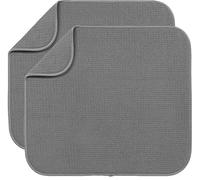 Microfibre Dish Drying mats for Kitchen Draining Board Mats Washing Up Drying Mat Super Absorbent Quick Drying 40cm x 46 cm 2 Pack Grey