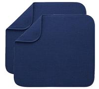 Microfibre Dish Drying Mats for Kitchen Super Absorbent Dish Drainer Mat Washing Up Mat for Countertop Tabletop 40cm x 46 cm 2 Pack Navy Blue