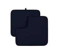 Microfibre Drying Mat for Kitchen Dish Drying Drainer Mat Absorbent Drying Mat Washing Up for Glass, Plate &Cup 40cm x 46 cm 2 Pack Dark Blue