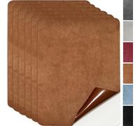 Microfibre Fabric, Self-Adhesive, 6 Pieces, 20 x 30 cm Patches, Self-Adhesive Fabric, Fabric Repair Patches, Self-Adhesive, Suede Look, Faux Leather (Brown)