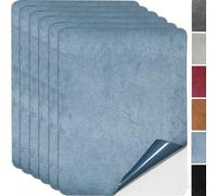 Microfibre Fabric Self-Adhesive for Cockpit, 6 Pieces, 20 x 30 cm, Suede Look, Faux Leather, Suede Look, Stretch, Stretchy Fabric, Velour (Light Blue)