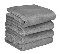 Microfibre Face Cloths Makeup Remover Cloth Super Soft 30cm x 30cm (4 pack, grey)