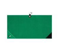 Microfibre Golf Towel with Integrated Brush, Golf Ball Cleaner Pouch Pocket, Strong Magnetic Attachment, and Carabiner Clip - Tour Black, Fairway Green or Storm Grey Towels (Fairway Green)