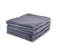 Microfibre Hand Towels with Hanging Loop - Pack of 4 - 45x90cm - 350GSM : Super Soft & Quick Drying : Bathroom - Gym - Kitchen - Yoga - Fitness - Hair - Camping - Spa - Salon - Sports - Travel (Grey)