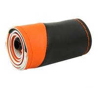 Microfibre Leather Steering Wheel Cover for DIY Sewing for 38 cm Steering Wheels, Non-Slip Breathable DIY Sewing Kit with Needle and Thread for Car SUV Truck Van in Black (Orange)