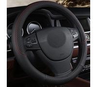 Microfibre leather steering wheel cover Wavy Line Splice X-pattern black