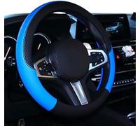 Microfibre leather steering wheel cover Wavy Line Splice X-pattern Blue