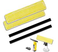 Microfibre Mop Cover Set for Kärcher, 2 Pieces Microfibre Replacement Pads, 2 Pieces Rubber Lips, High-Quality Accessories for Kärcher Window Cleaner WV2 WV5, Optimised Cleaning Performance