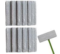 Microfibre Mop Pads, 10 Pack Reusable Spray Mop Replacement Pads, Flat Mop Pads for Hardwood Floors, Kitchen Bathroom Office Car Cleaning, 32x12cm Grey