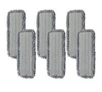 Microfibre Mop Pads - 6 Grey Fluffy Micro Fibre Replacement Heads Compatible with Spray & Handy Mops - Ideal for Hardwood, Tile and Laminate Floors