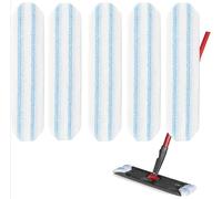 Microfibre Mop Pads Compatible with Vileda H2PrO, 5 Pack Washable Reusable Flat Mop Refills, Easy Replace for Hard Floors, Strong Dirt Absorption