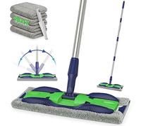 Microfibre Mops with 4 Washable Pads : Floor Flat Mop for Cleaning Floors