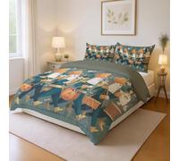 Microfibre Polyester Green Yellow Fantasy Duvet Cover Ghost Musician Halloween Decorative with Zip For kids girls teens and adults room Comforter Cover 135x200cm(53" x 82")