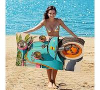 Microfibre Sand Free Beach Towel 100x200cm, beach towels for adults Extra Large Quick Dry Lightweight Pool Towels, Travel Holiday Gym Essentials Women Men Family Accessories Yoga (Motorcycle) a-706