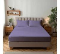 Microfibre Soft Touch Fitted Sheet 25Cm Skirt Plain Dyed Bed Linen Lilac