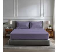 Microfibre Soft Touch Fitted Sheet 40Cm Extra Deep Skirt Plain Dyed Bed Linen Lilac