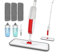 Microfibre Spray Mop for Cleaning Floors - MANGOTIME Hard Floor Mop for Laminate Wooden Floor Vinyl Tile LVT Wet Dry Flat Mop Kitchen Floor Mop with Spray 2 Refillable Bottles 3 Washable Pads