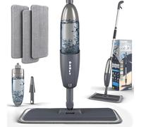 Microfibre Spray Mops for Floors Cleaning, 360 Degree Rotating Floor Mop Flat Dry Wet Mop with Spray Funcation, with 3 Washable Replacement Pads & 1 Bottle 360ML for Home Kitchen Cleaning