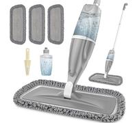 Microfibre Spray Mops for Floors Cleaning - EXEGO Dust Dry Wet Mop with 3 Washable Pads and Refillable Bottle Floor Mops with Spray for Hardwood Laminate Ceramic Hard Floors (Grey)