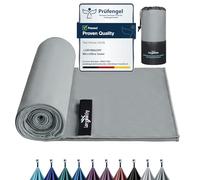 Microfibre Towel - 100×200cm Silver-ion Infused Fabric Quick Dry Towels for Adults | Lightweight & Highly Absorbent, Microfibre Beach Towel for Gym, Yoga, Travel, Camping and Hiking, Brooklyn Grey