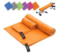 Microfibre towel 2 Pack |160x80cm+80x40cm| Ultra Lightweight Travel Towel, Quick Dry Microfiber Towel for Sports Gym Camping Beach Swimming