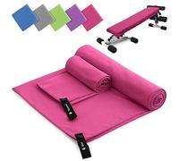 Microfibre towel 2 Pack |160x80cm+80x40cm| Ultra Lightweight Travel Towel, Quick Dry Microfiber Towel for Sports Gym Camping Beach Swimming 1