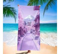 Microfibre Towel 220x100 cm Beach Towels for Adults, Lightweight Stylish Large Beach Towels, Super Absorbent Sand Free & Quick Dry Gym Towel Landscape for Travel, Swim, Sun Lounger, Holiday H-2321