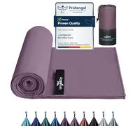 Microfibre Towel - 40×80cm Silver-ion Infused Fabric Quick Dry Towels for Adults | Lightweight & Highly Absorbent, Microfibre Beach Towel for Gym, Yoga, Travel, Camping and Hiking, Velvet Purple