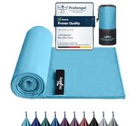 Microfibre Towel - 90×180cm Silver-ion Infused Fabric Quick Dry Towels for Adults | Lightweight & Highly Absorbent, Microfibre Beach Towel for Gym, Yoga, Travel, Camping and Hiking, Miami Blue