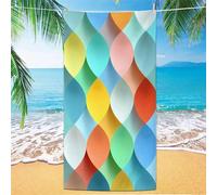 Microfibre Towel Blue Beach Towel Abstract Beach Towels for Adults Large Bath Towels 70x140cm, Super Absorbent Lightweight Quick Dry Sand Free with Waterproof Storage Bag for Adults kids XH-681