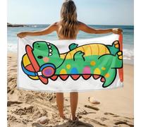 Microfibre Towel Blue Sea White Seal Fast Drying Anti-Sand Stylish Towel, Versatile Portable Accessory for Vacation, Gym, Camping and Seaside Outdoor Activities 80x160 cm