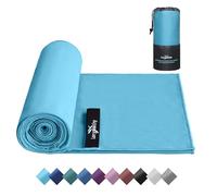 Microfibre Towel - Silver-ion Infused Fabric Quick Dry Towels for Adults | Ultra-Lightweight & Highly Absorbent, Extra Large Gym Towel for Yoga, Travel, Camping, Hiking and The Beach Miami Blue 90×180