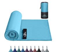 Microfibre Towel - Silver-ion Infused Fabric Quick Dry Towels for Adults | Ultra-Lightweight & Highly Absorbent, Extra Large Gym Towel for Yoga, Travel, Camping, Hiking and The Beach Miami Blue 50×100