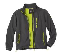 Microfleece Lined Water Repellent Soft Shell Jacket Atlas for Men Dark Grey 5XL