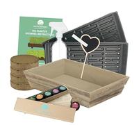 MICROGREEN PROS™ Premium Seeds Gift Set with Wooden Planter Kit
