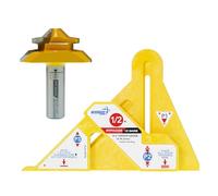 MICROJIG FITFINDER 1/2 Gauge and (R9A) 3/4" Lock Miter Bit with Center Index (1/2" shank) Bundle