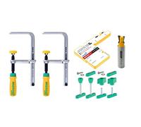 MICROJIG Matchfit DVC-1177K2 Dovetail Clamp Pro, Green/Yellow/Silver