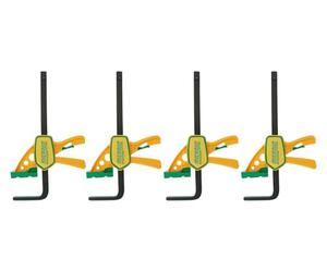 MICROJIG Matchfit Grr-rip Clamp (4-Pack), Dovetail Track Clamps, Squeeze Action Dovetail Clamps for Jigs, Sleds, Workbenches, DVC-625QCK2X4, Yellow