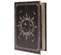 Microkize Vintage Celestial Sun Moon Tarot Storage Box - Gothic Book Safe with Hidden Compartment, Astrology Magic Organiser for Crystals, Jewellery & Witchcraft Supplies, Dark Academia Decor