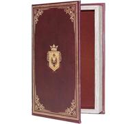 Microkize Vintage Eagle Crown Crest Faux Book Storage Box, Magnetic Closure Wooden Secret Compartment, Antique Burgundy Decorative Keepsake Box for Jewellery & Cash, Home Bookshelf Ornament